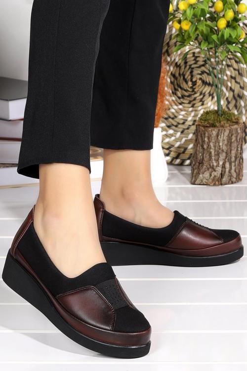 Bordo Günlük Rahat Taban Anne Ayakkabı HS00320
