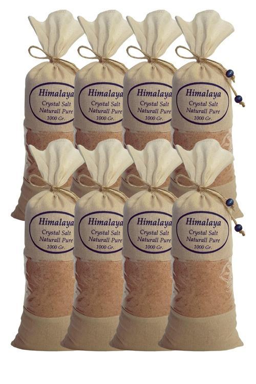 Himalaya Tuzu 8 Kg. Bez Torbada (1kg.x8ad.) Ince Çekim Pembe Renk Himalaya Orijinal Tuz