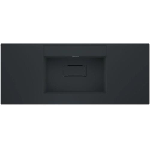 Flatstone 60x50 Siyah Etajerli Granit Banyo Lavabosu