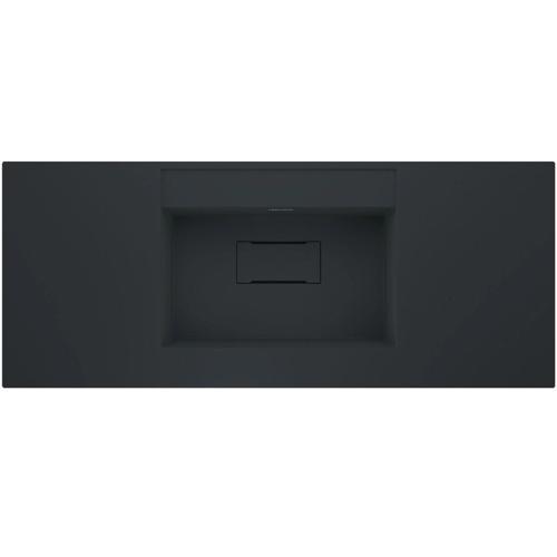 Flatstone 90x50 Siyah Etajerli Granit Banyo Lavabosu
