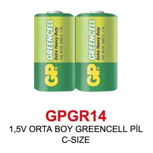 Batteries 14g Greencell R14p/1235/c Boy Orta Pil 1.5 Volt 2 li