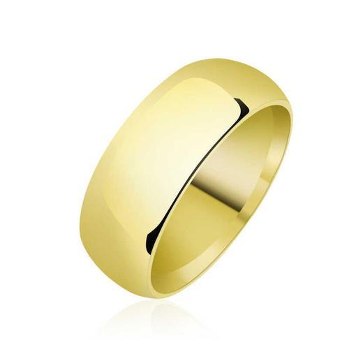 8 mm Düz Bombeli Gold Gümüş Alyans SL3943