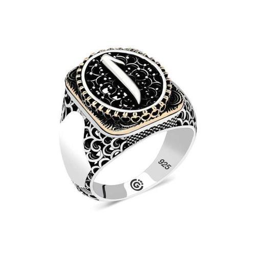 Gümüş Elif Oval Erkek Yüzük  SL4619