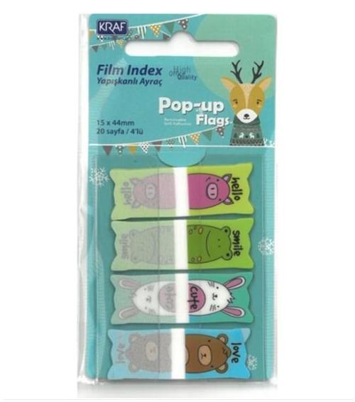 Film İndex Pop-Up Flags Desenli 4Lü 3 adet