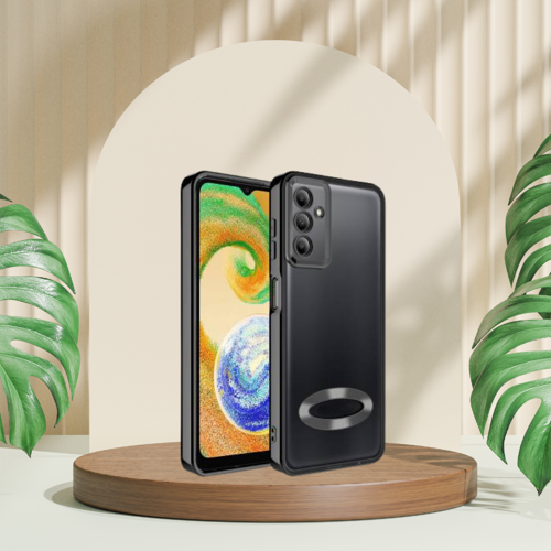 Samsung A24 Yanlari Renkli̇ Lens Korumali Logo Gösteren Mega Kilif Si̇yah