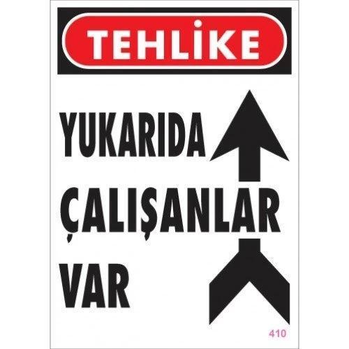 Pvc Levha "Yukarıda Çalışanlar Var" 25X35 Cm