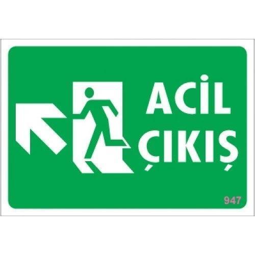 Pvc Levha "Acil Çıkış" 17,5*25 cm