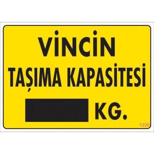 Pvc Levha "Vincin Taşıma Kapasitesi KG" 25*35 cm
