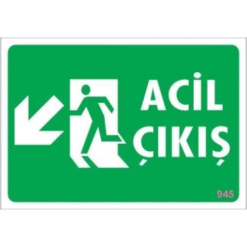 Pvc Levha "Acil Çıkış" 17,5*25 cm