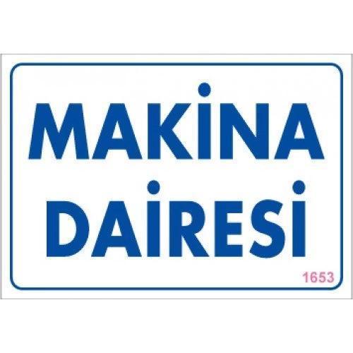 Pvc Levha "Makina  Dairesi" 17,5*25 cm