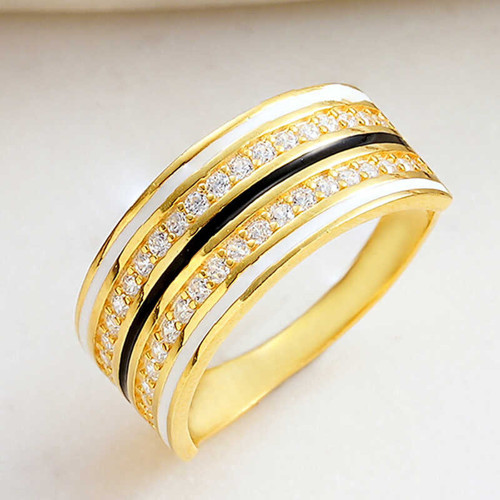 Gümüş Gold Zirkon Taşlı Kadın Yüzük SL6201