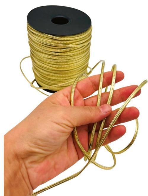 3 Mm Gold Renk Suni Deri İp 2 metre