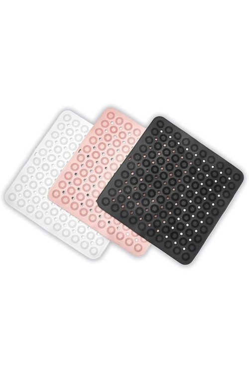 Kare Masajlı Silikon Banyo & Duş Kaydırmazı Beyaz Renk Gp-150