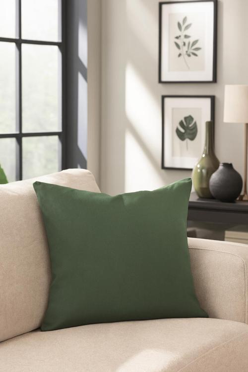 Düz Duck Kırlent Kılıfı Haki 40x40