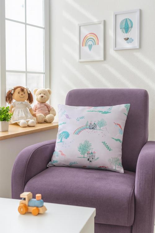 Duck Unicorn Kırlent Kılıfı Pembe 40x40
