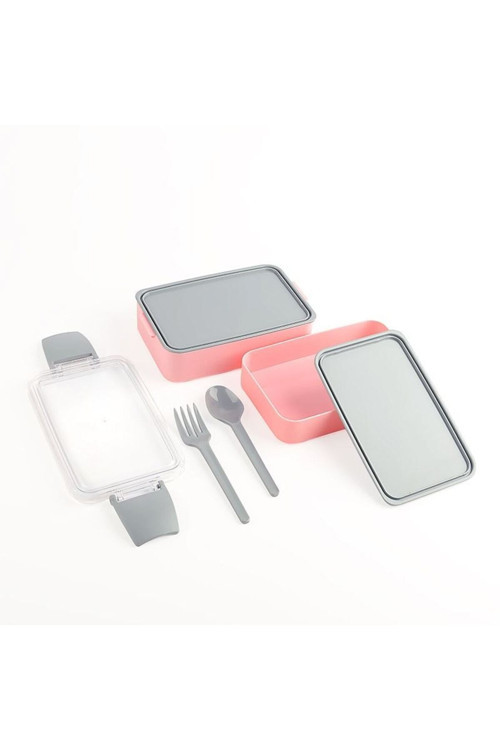 Plastik Titiz Aroni Fely Fiambrera 2 Katlı Mavi Beslenme Kutusu Arn-9477