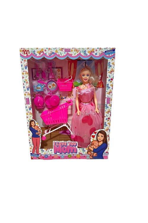Oyuncak Market Arabalıve Mutfak Setli Bebek