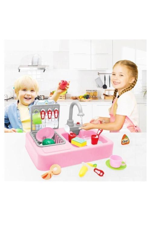 Musluklu Modern Oyuncak Pembe Oyuncak Lavabo