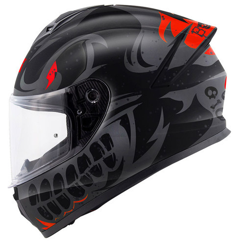 GIVI 50.X BONES KASK KAPALI MAT SİYAH-KIRMIZI