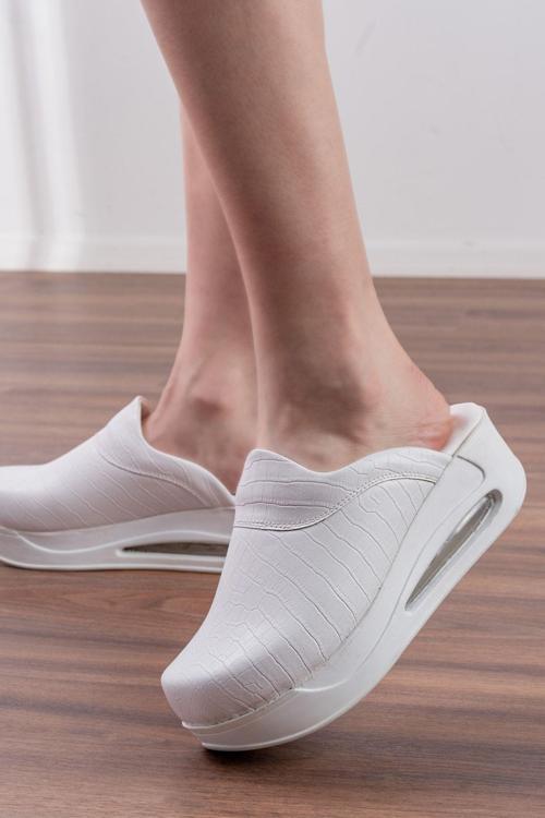 Beyaz Yılan Kadın Airmax Tam Ortopedik Anatomik Hastene, Doktor, Hemşire, Aşçı Sabo Terlik