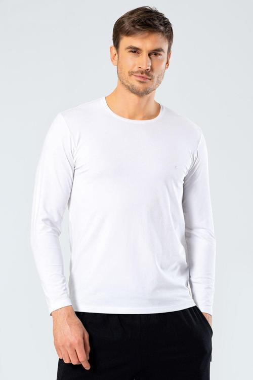 Erkek Uzun Kollu T-Shirt 1333/BEYAZ