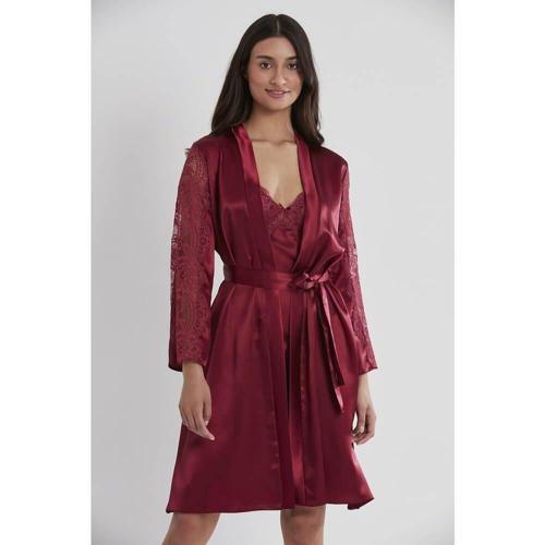 Bordo Sütyen Kaplı Sabahlık Gecelik 4025