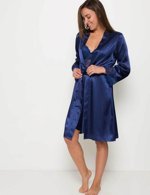 Laci Sütyen Kaplı Sabahlık Gecelik Set 4265