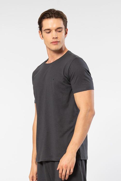 Erkek Bisiklet Yaka T-shirt 2169/Antrasit