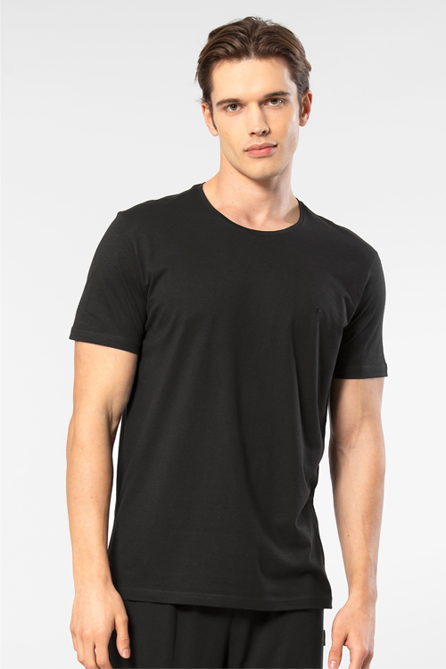 Erkek Bisiklet Yaka T-Shirt 2169/Siyah