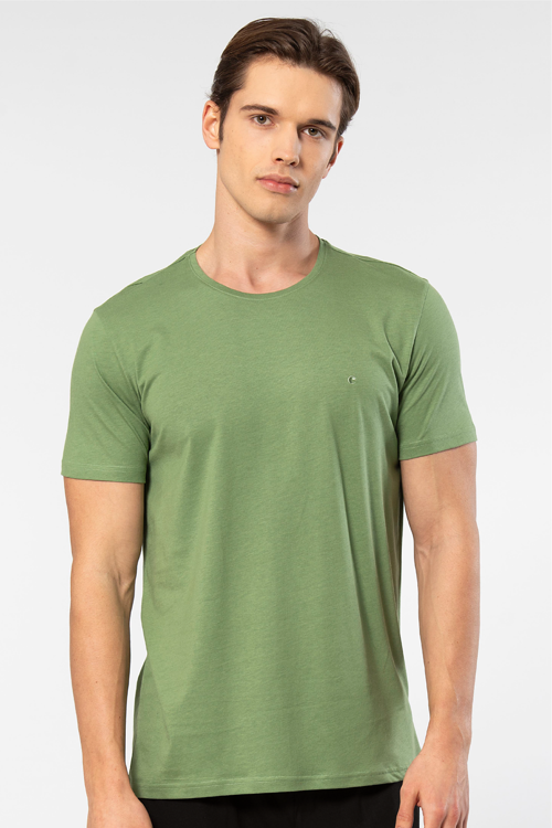 Erkek Bisiklet Yaka T-shirt 2169/Yeşil