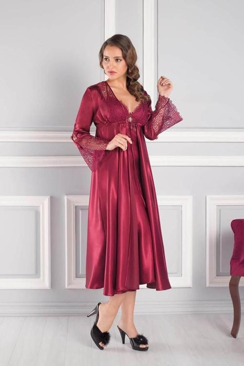 6'lı Full Güpür Gecelik Sabahlık TK 6620