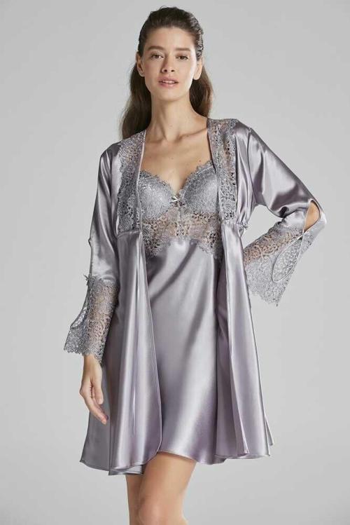 6'lı Kaplı Midi Gecelik Sabahlık Set 6625 Royal