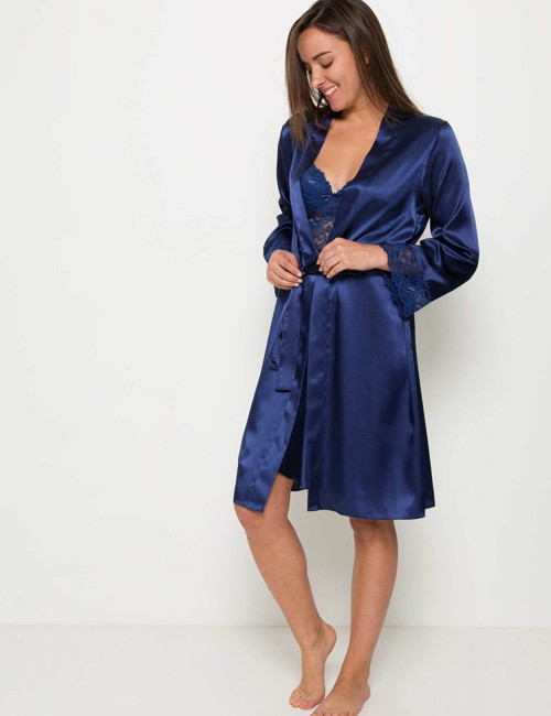 Laci Sütyen Kaplı Sabahlık Gecelik Set 4265