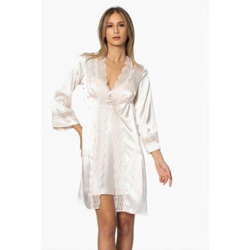 6'lı Saten Gecelik Sabahlık Çeyiz Seti 6010 İnci