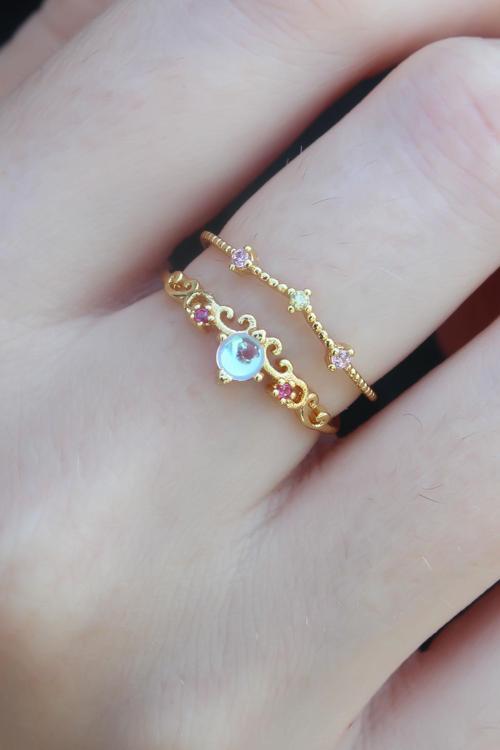 Gold Renk Zirkon Taşlı Taç Model Kadın Yüzük NS4649