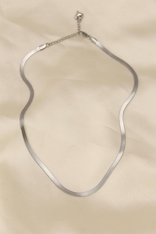 316L Çelik Silver Renk 45 cm İtalyan Zincir Model Kadın Kolye NS4826