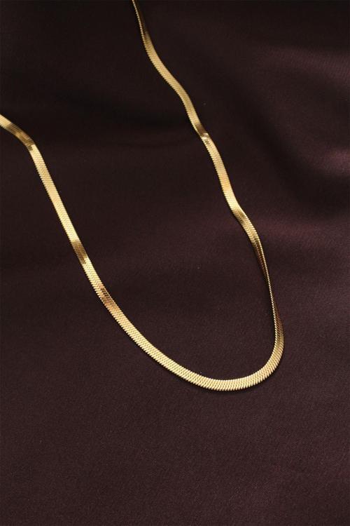 316L Çelik Altın Renk 60 cm İtalyan Zincir Kolye NS4879