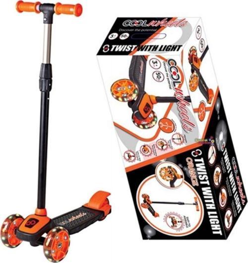 Turuncu Twist Led Işıklı 3 Tekerlekli Ayarlı Scooter