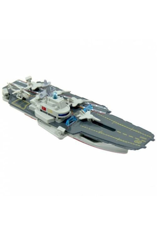 Sesli Işıklı Metal Çek Bırak Model Uçak Gemisi 21 Cm