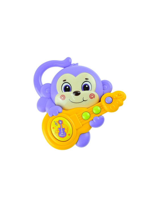 Oyuncak Maymun Gitarist Maymun Işıklı Sesli 15 Cm