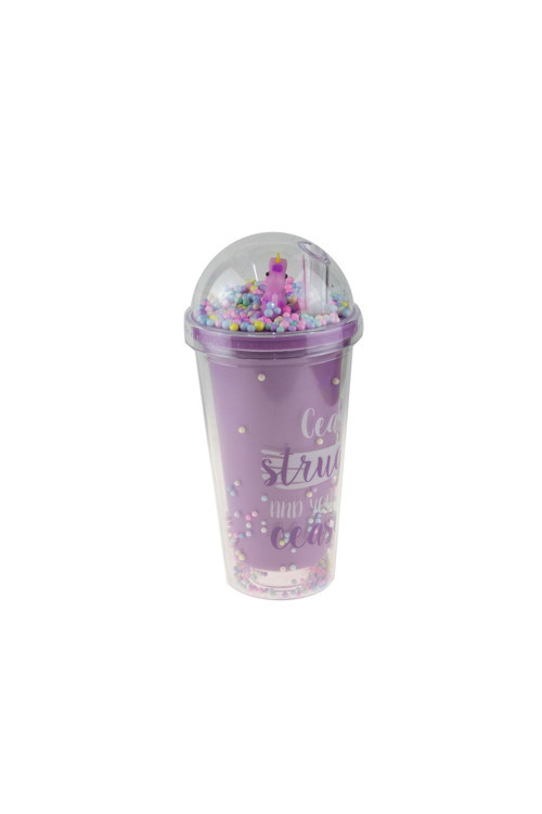 Bardak Matara 600 Ml Suluk Matara Pipetli Mor