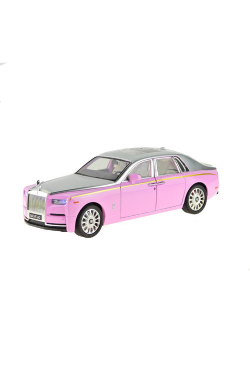1:20 Ölçek Die-Cast Model Süper Lüx Araba Metal Işıklı 26Cm Pembe