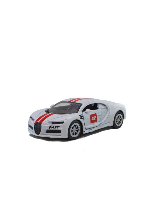 Metal Oyuncak Araba Bugatti Çek Bırak 12 Cm Beyaz