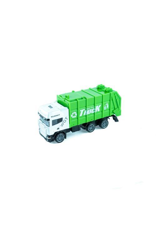 Oyuncak Çöp Kamyonu Metal Mini Çek Bırak 12 Cm