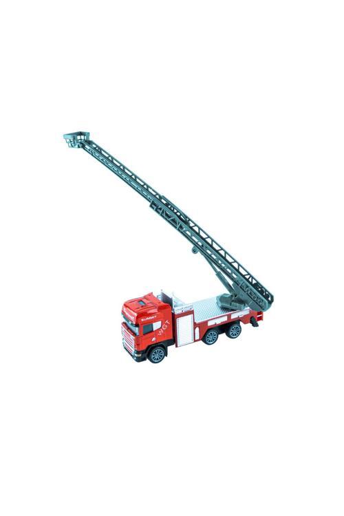 Oyuncak İtfaiye Kurtarma Kamyonu Metal Mini Çek Bırak 12 Cm