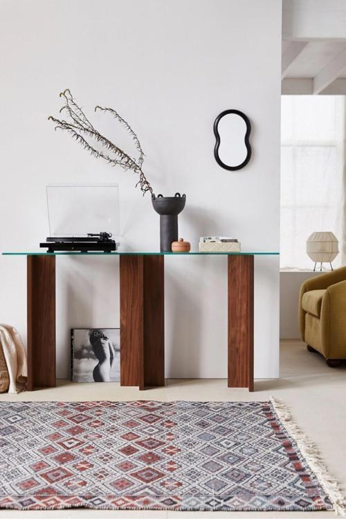 Aria Modern Ahşap Cam Dresuar Konsol