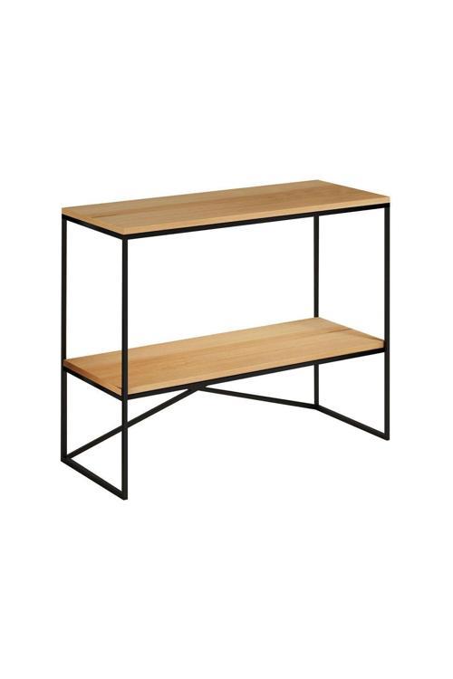 Tho Siyah Metal Ahşap Dresuar Konsol