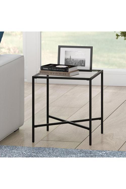 Ell Siyah Metal Cam Yan Sehpa