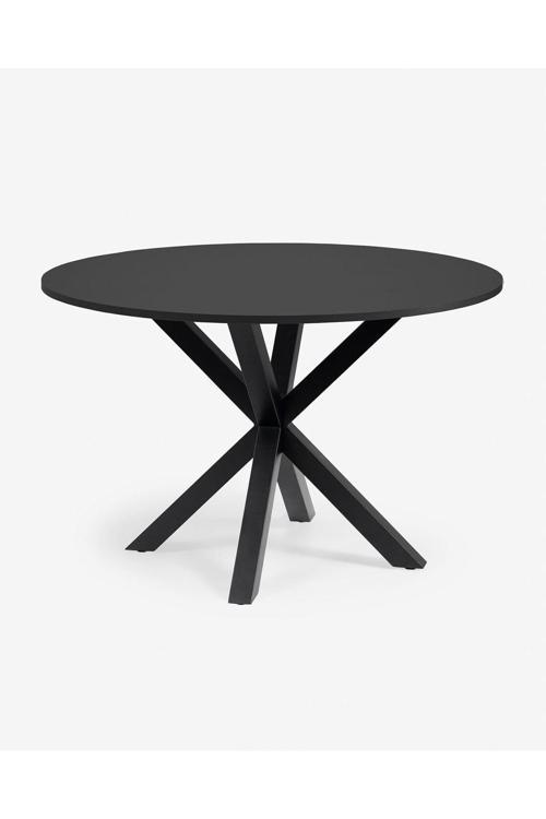 Sleteos Yemek Masası Siyah Ayak Siyah Tabla