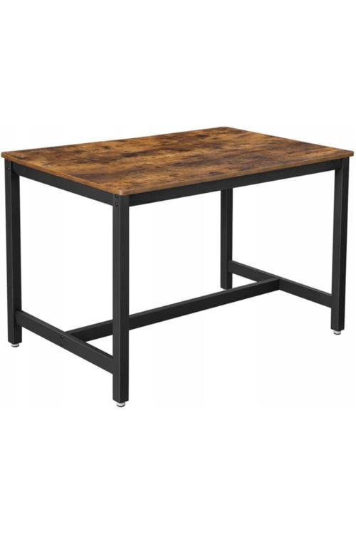 Baro Siyah Metal Ahşap Yemek Masası